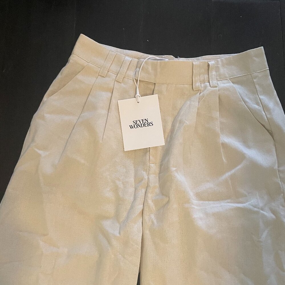SEVEN WONDERS ZEPHY LINEN WIDE LEG PANT - SAND (From Runaway The Label) - Picture 8 of 12